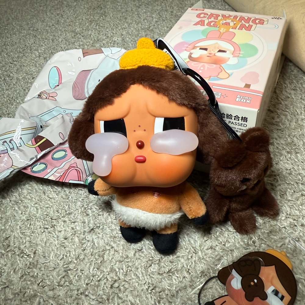 POPMART CRYBABY CRYING AGAIN SECRET BABY BROWN PENDANT PLUSH
